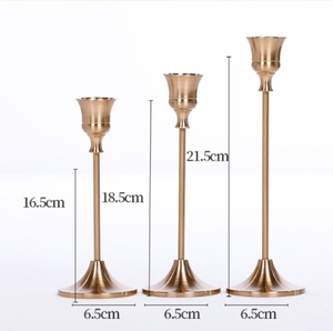 Lot de 6 bougeoirs coniques en cuivre pour la décoration intérieure, les mariages et les anniversaires-Fabriqué en Chine - Product Image 6
