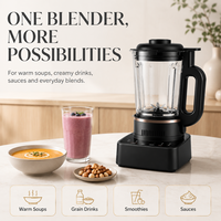 Blender Komersial Tugas Berat Pembuat Smoothie Penghancur Es Penggiling Jus Wadah Kaca Pemanas Pencacah Mode Turbo 5+ Hotel
