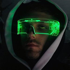 OEM Glow in the Dark <b>Glasses</b> Cool Design LED Light Flashing Cyberpunk Party Wear <b>Glass</b> for Wedding - Product Image 6