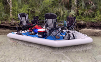 Plateforme flottante gonflable en PVC - Plateforme de baignade et de pêche pour 4 à 6 personnes au lac, à la piscine, à la plage et en camping