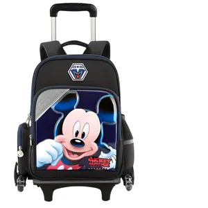 Sac d'école pliable Disney Mickey pour enfants, sac de sécurité étanche de grande capacité avec housse de pluie avec bande réfléchissante