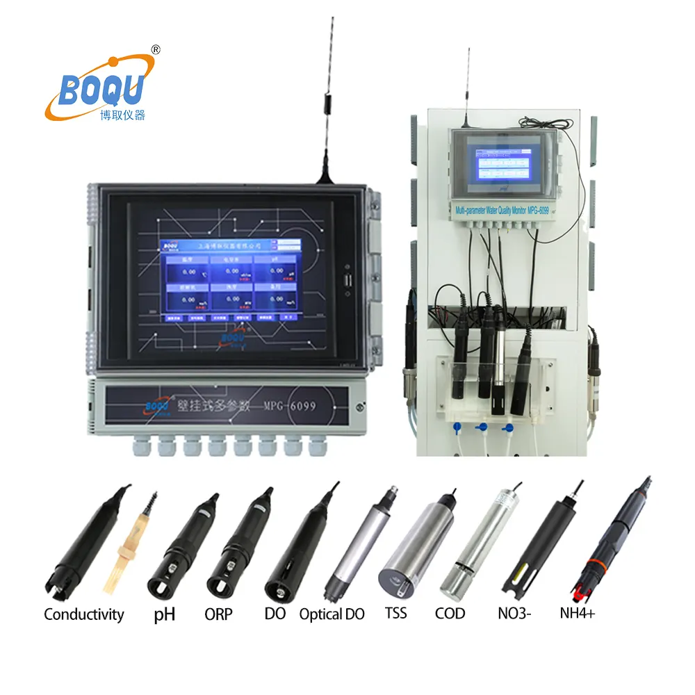 Sistema de monitoramento da água em tempo real, analisador de sensor de teste de qualidade da água de multi parâmetro digital para agricultura de peixes, MPG-6099