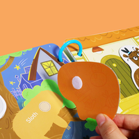 Livre d'activités Montessori en bois avec autocollants - Livres d'apprentissage précoce pour les garçons et les filles de 3 ans et plus
