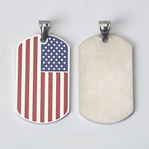 Pendentifs de mode personnalisés en acier inoxydable 316L anti-ternissement, breloque drapeau américain pour la fabrication de bijoux - Product Image 4
