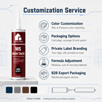 Adhésif haute adhérence MS 300 ml, mastic pour décoration intérieure, durcissement rapide, extrêmement haute résistance, sans pollution, colle peignable