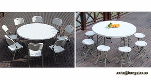 180cm nhựa thổi đúc bàn tròn ăn nhựa gấp bàn - Product Image 5