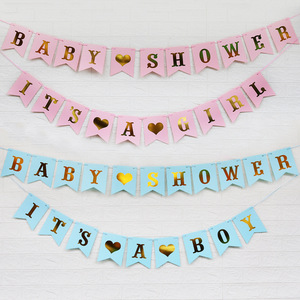 Bannière de fête pour bébé fille, lettres personnalisables, bannière en papier pour <span class=keywords><strong>anniversaire</strong></span> sur le thème du bébé, rentrée scolaire, décorations du Nouvel An - Vente en gros - Product Image 1