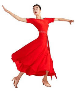 FLHY0381 Nuevo Vestido de Baile de Salón Moderno para Mujer, Vestido de Baile de Salón de Manga Corta para Competencia, Vestido de Baile de <span class=keywords><strong>Tango</strong></span> Estándar - Product Image 1