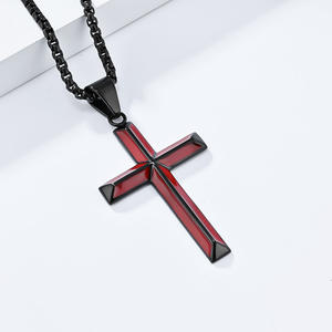 <b>Cross</b> Stainless Steel Pendant Necklace Men's Hip Hop Fashion Jewelry Gift - Product Image 3
