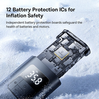 Pompe à air pour voiture Baseus 2 en 1, filaire/sans fil, compresseur d'air pour voiture, lampe torche dépliable, 6000 mAh, pompe de gonflage de pneus portable, USB-A/Type-C