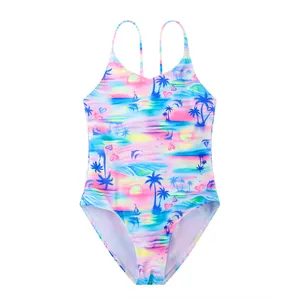 Private Label Swimsuit Manufacturer OEM Dolphin Print Bikinis Baby Girl Kids Bikini Children's Swimwear Swimsuit