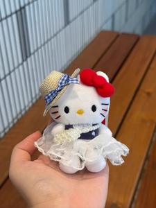 Sac à dos Hello Kitty en peluche avec pendentif, sac à lunettes mignon avec jupe à carreaux, poupée en tissu brodée pour filles, fonction de réconfort pour poupée - Product Image 6