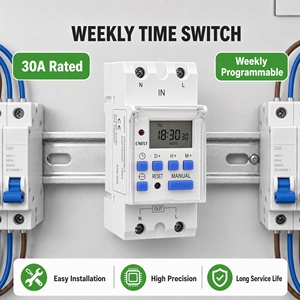 Minuteur électronique programmable hebdomadaire CNFLY AHC30A avec couvercle transparent, fonction de retard de 24 heures, alimenté par piles - Product Image 2