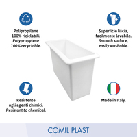 Vas Bunga Kuburan Persegi Plastik Gaya Eropa Merek Italia COMIL PLAST, Lapisan Plastik, Granit Marmer, 20x8x13 cm, Dewasa