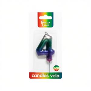 Candela Numero 4 per Feste, 6cm, Candele di Compleanno Vela - Product Image 2