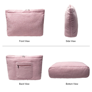 Sac à main décontracté en tissu éponge doux avec fermeture éclair sécurisée et poignée épaisse intégrée pour les escapades de week-end et les voyages au spa pour femmes - Product Image 6