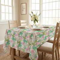 Housse de table ronde sans couture de 120 pouces à thème tropical, imprimée sur mesure, faible MOQ, pour événements de mariage et location