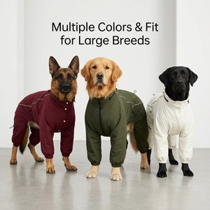 Waterproof Large Dog Winter Windbreaker <strong>Jacket</strong> Reflective Warm Four-Legged Pet Jumpsuit with Hood OEM Custom Dog Snowsuit Coat - Product Image 2