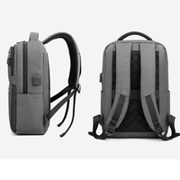Sac à dos d'ordinateur portable professionnel 15,6 pouces, multi-compartiments, avec port USB, sac à dos de voyage pour hommes, sac à dos pour ordinateur portable de bureau, logo personnalisé