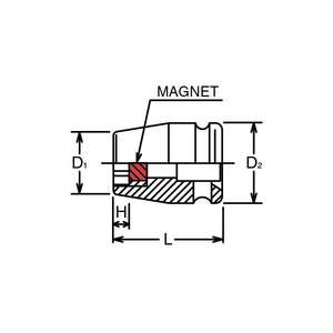 KOKEN - 13400MG-14 Douille à chocs 3/8 ''avec aimant-EAN 4991644315796 IMPACT SOCKETS AND ACCESSORIES - Product Image 2