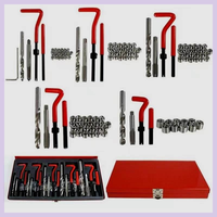 Kit de réparation de filetage hélicoïdal HSS OEM 131 pièces M5-M12, jeu de forets et tarauds, outils de réparation automobile professionnels, coffret métallique rouge