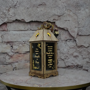 DAMAI Wooden Rectangle Handmade Lanterns Medium Size <b>Decorative</b> Candle Holder Indoor <b>Ramadan</b> Home Garden Table Centerpiece - Product Image 2