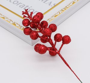 Ramas de Bayas Artificiales Doradas con Lentejuelas, Tallos de Frutas Doradas para Decoración Navideña, Manualidades, Venta al Por Mayor - Product Image 4