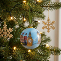 Ornement de Noël en verre fait main personnalisé avec peinture couleur intégrale - Décorations de Noël personnalisées peintes à la main