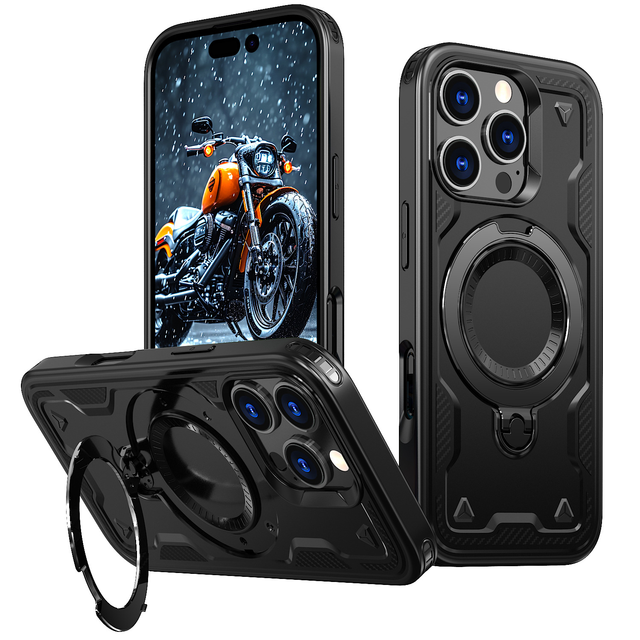 360 Rotating Metal Ring Kickstand Holder 2 in 1 Wireless Charging Phone Case for IPhone 17 Magnetic Case for IPhone 17 Pro Max