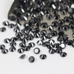 Moissanita negra <span class=keywords><strong>de</strong></span> corte redondo brillante, piedras sintéticas sueltas certificadas Gra al por mayor - Product Image 2