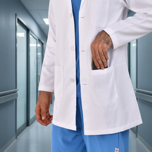 Bata de Laboratorio Reutilizable Blanca para Hombre, Uniforme de Hospital de Algodón y Poliéster Tejido con Logotipo Personalizado para Uso en Verano e Invierno - Product Image 6