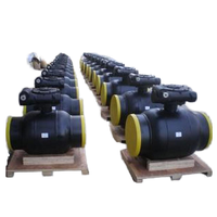 Vanne à bille en fonte OEM Doublure en PTFE personnalisable Bride à commande manuelle connectée haute température pour eau gazole pneumatique