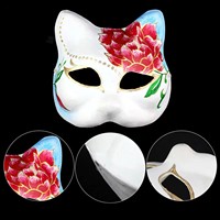 Nouvel emballage mascarade masque Halloween fête masque bricolage renards masque peint à la main Anime chat