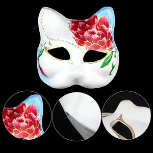 Nuova maschera da ballo maschera per feste di Halloween maschera per volpi fatti da te maschera per gatti Anime dipinti a mano - Product Image 5