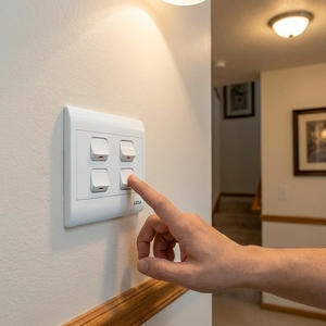 High Performance 4 Gang 1 Way Electrical <b>Light</b> <b>Switch</b> White Panel <b>Wall</b> Mounted Power <b>Switch</b> for Modern Building Supply - Product Image 5