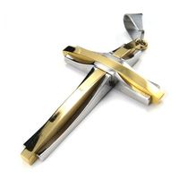 Argent noir ton homme religieux chrétien catholique croix celtique pendentif charme sans chaîne attachée