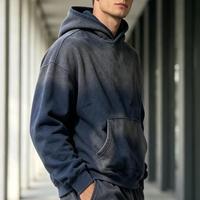 Hoodie streetwear heavyweight desain mewah regular fit polos warna solid koleksi musim gugur OEM LOGO