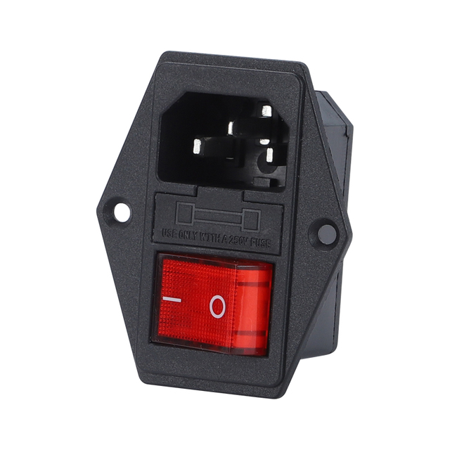 C13 C14 Ac Male Socket Panel Mount 110v Ac Power Socket Connector with Fuse and Rocker Switch Female Connector for Ac Adapter
