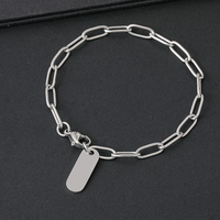 Bracelet chaîne trombone tendance en acier inoxydable plaqué or Ywyougang, personnalisable, pour hommes et femmes, bijoux d'anniversaire