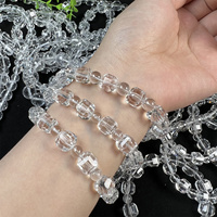 Bracelet en cristal naturel Pierre de quartz de guérison Bracelet cube en quartz clair à facettes en sucre arc-en-ciel