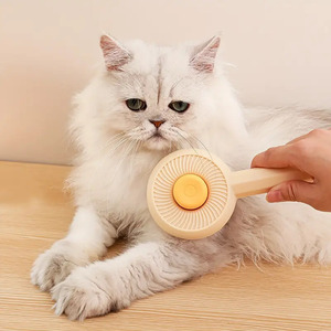 Puda Nouvelle Conception Peigne à Curry Écologique pour Chats Outils de Toilettage en Acier Inoxydable de Haute Qualité Brosse Anti-Peluche - Product Image 1