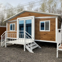 Maison modulaire de luxe à installation rapide, préfabriquée en acier, 2 chambres, 1 salle de bain, pliable et extensible, type conteneur