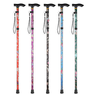 Bastón plegable <span class=keywords><strong>de</strong></span> aluminio con mango con diseño <span class=keywords><strong>de</strong></span> flores moradas para <span class=keywords><strong>mujer</strong></span>, para caminar. - Product Image 1