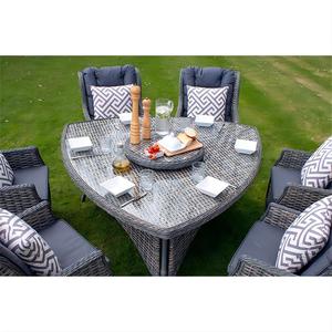 Set da pranzo in Rattan con balcone a 6 posti tavolo triangolare in Rattan <span class=keywords><strong>Lazy</strong></span> <span class=keywords><strong>Susan</strong></span> - Product Image 4