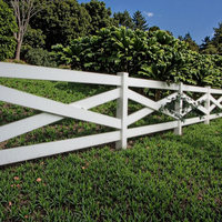 Clôture pour chevaux en PVC blanc, panneaux de clôture en vinyle à 4 rails, 4,9 pieds de haut x 8 pieds de large, écologique, résistant aux intempéries, anti-UV, pour ferme et cour