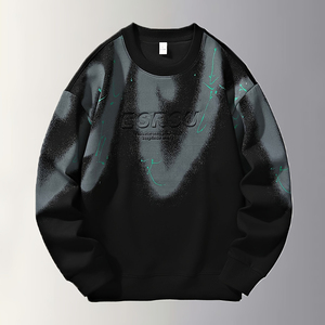 Sudadera Moderna con Logotipo Personalizado, Estilo Urbano, Color Block, Letras en Relieve 3D, Manga Larga para Hombre - Product Image 4