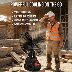 Lithium <b>Electric</b> <b>Desk</b> Fan 96V DC Motor Rechargeable Battery 3 Blades Portable Household Fan with Battery Included - Product Image 4