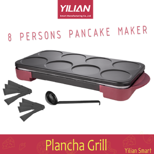 Crêpière électrique double fonction 1500W, antiadhésive, barbecue et raclette, pour usage domestique et commercial, pour faire des crêpes et des pancakes - Product Image 3