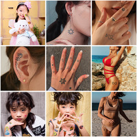 Autocollants de tatouage temporaires 3D imperméables BXTAT : Renard, Poisson, Serpent, Fleur, Genipa Juice, Sexy, Semi-permanents, à transfert d'eau