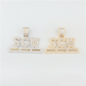 เครื่องประดับจี้ฮิปฮอปสีเงิน925หรูหราเครื่องประดับหินโมอิสซาไนต์แบบ bespoke เครื่องประดับแฟชันคุณภาพสูง - Product Image 5